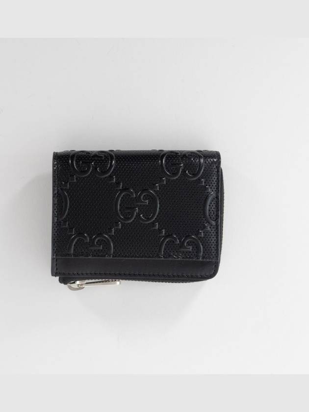 Men's GG Embossed Half Wallet Black - GUCCI - BALAAN 2