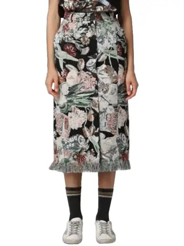 Women's Christine Jacquard Flower H-Line Skirt - GOLDEN GOOSE - BALAAN 3