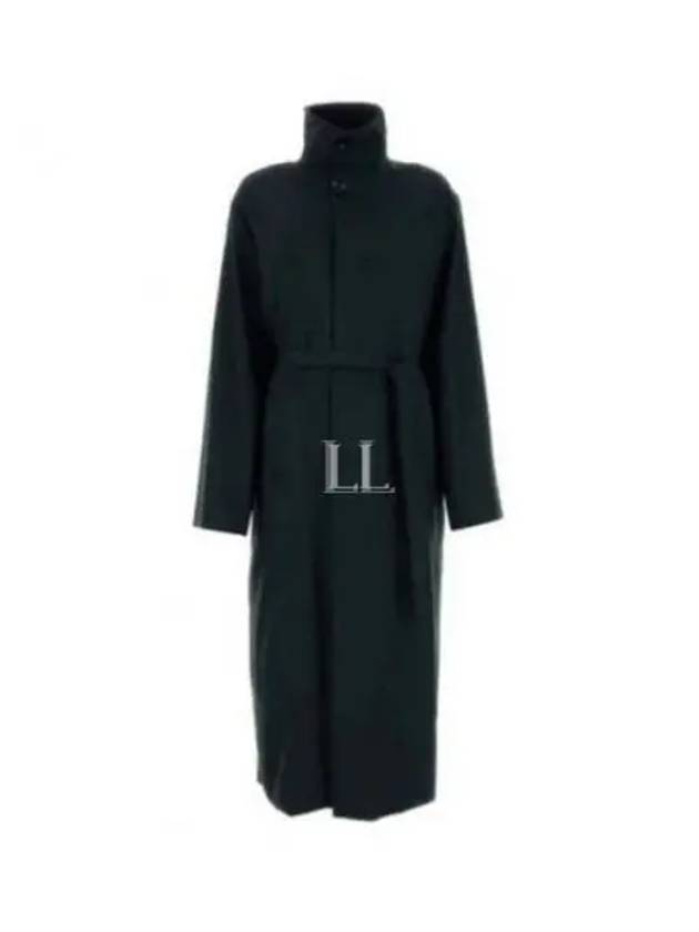 Belted Wool Gabardine Oversized Coat Black - LEMAIRE - BALAAN 2