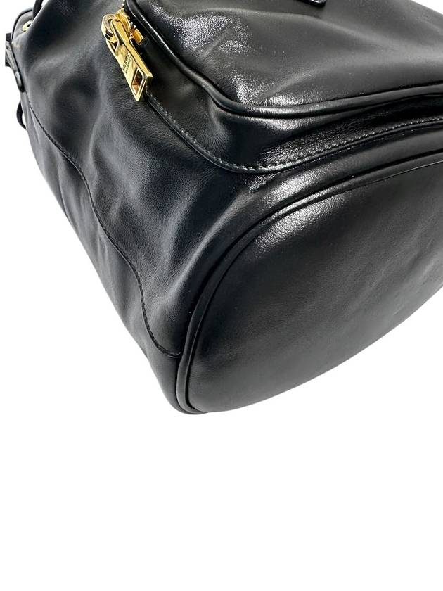 1BH038 Black leather duet bucket bag tote strap - PRADA - BALAAN 8