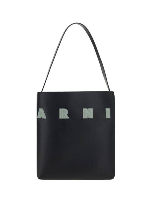 Museo Logo Patch Small Tote Bag Black - MARNI - BALAAN 1