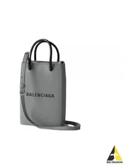 Logo Print Phone Holder Small Cross Bag Grey - BALENCIAGA - BALAAN 2