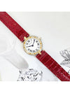 Panda Diamond Bezel Round Red Crocodile Leather Band Combi Watch - CARTIER - BALAAN 3