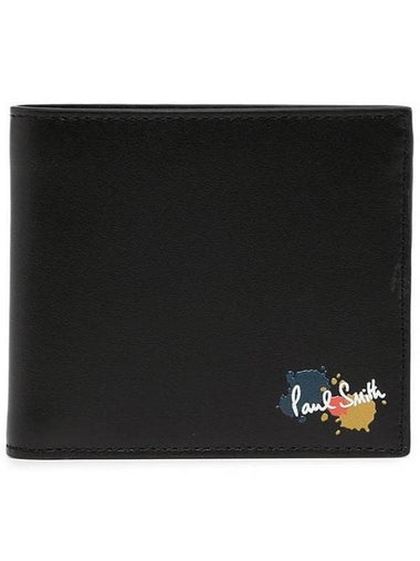 Paint Splatter Logo Half Wallet Black - PAUL SMITH - BALAAN 1