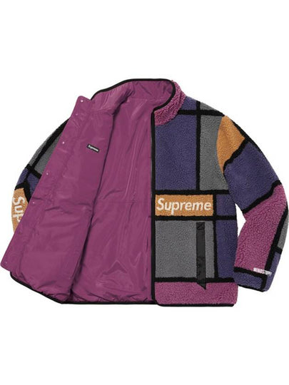 Reversible Colorblocked Fleece Jacket Purple - SUPREME - BALAAN 2