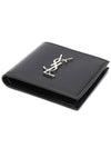 Cassandre East West Monogram Smooth Leather Wallet Black - SAINT LAURENT - BALAAN 4