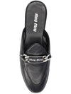 Logo Leather Bloafers Black - MIU MIU - BALAAN 5