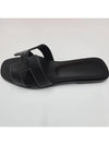 Oran Calfskin Slippers Noir Piqures Ecrues Black - HERMES - BALAAN 5