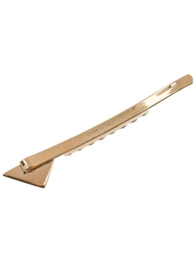 Triangle Crystal Brass Hair Clip Gold - PRADA - BALAAN 6