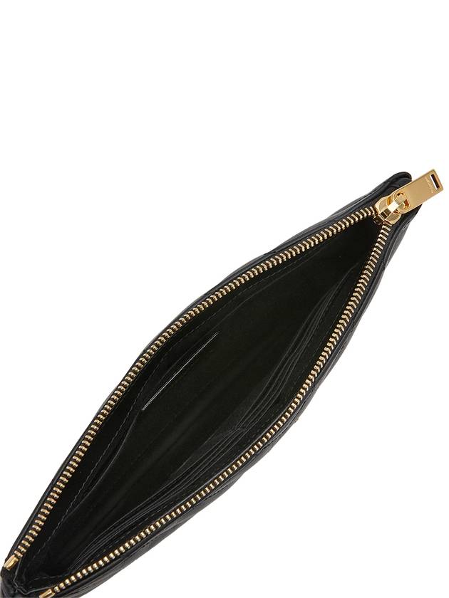 Matelasse Monogram Logo Strap Clutch Bag Black - SAINT LAURENT - BALAAN 6