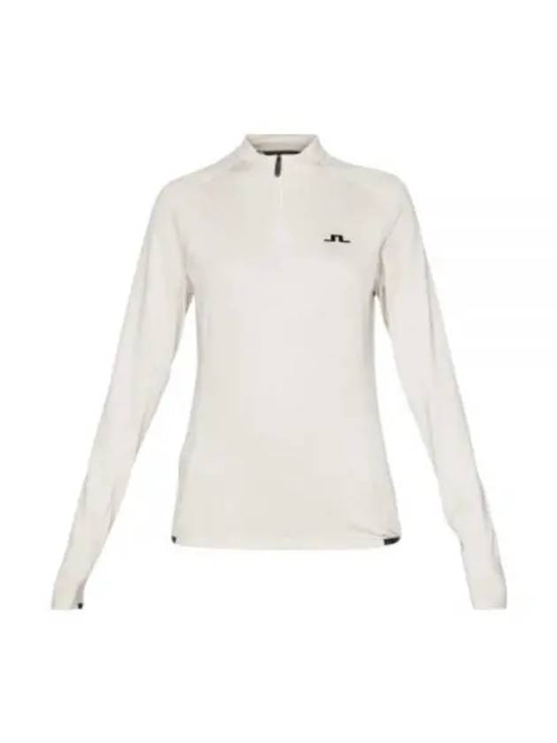 Steffi Mid Layer Quarter Zipper Long Sleeve T-Shirt Moonbeam Melange - J.LINDEBERG - BALAAN 2