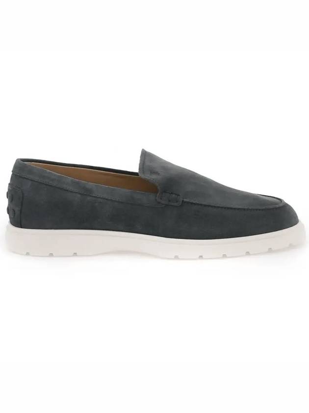 Suede Slipper Loafers Dark Grey - TOD'S - BALAAN 3