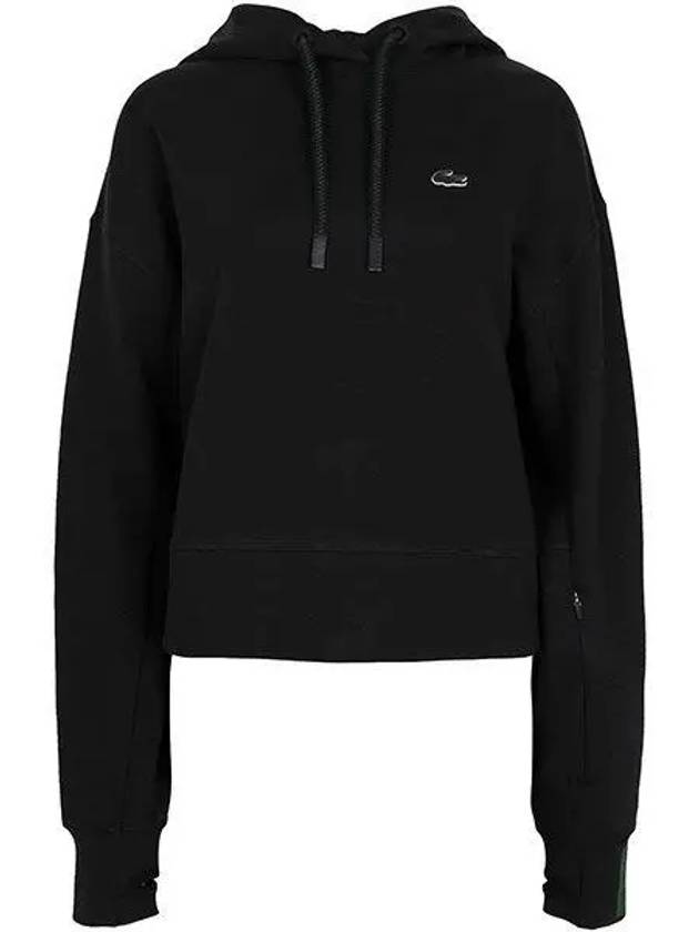 Active Crop Hoodie Black - LACOSTE - BALAAN 2