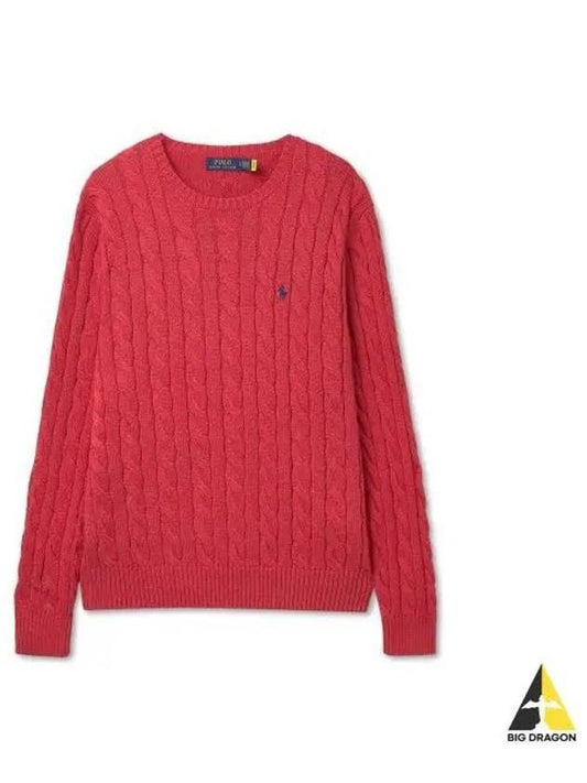 cable knit cotton sweater red - POLO RALPH LAUREN - BALAAN 1