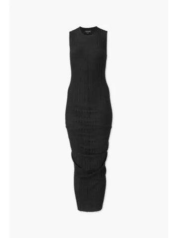 Gauge Fine Ribbed Merino Twist Dress Black MJDAM24003BKX - MARC JACOBS - BALAAN 1