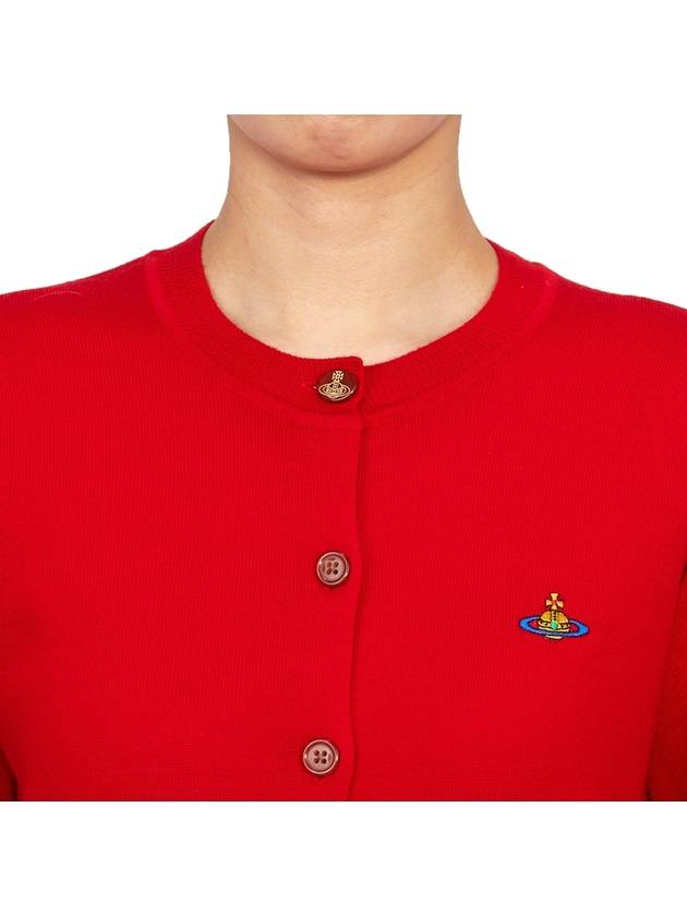 Bea Logo Wool Cardigan Red - VIVIENNE WESTWOOD - BALAAN 7