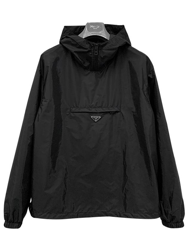 Triangle Logo Re-Nylon Hoodie Black - PRADA - BALAAN 2