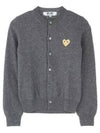 Gold Heart Wappen Wool Cardigan Grey - COMME DES GARCONS - BALAAN 2