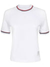 RWB Stripe Cotton Short Sleeve T-Shirt White - THOM BROWNE - BALAAN 2