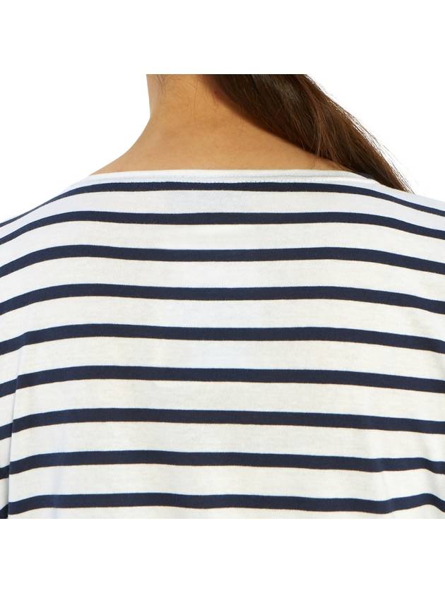 Etrille Striped Short Sleeve T-Shirt Neige Marine - SAINT JAMES - BALAAN 8