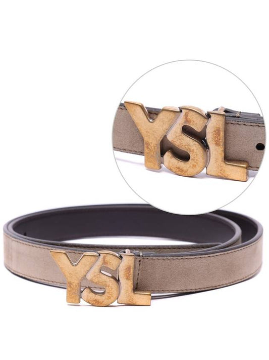 YSL Logo Belt Brown - SAINT LAURENT - BALAAN.