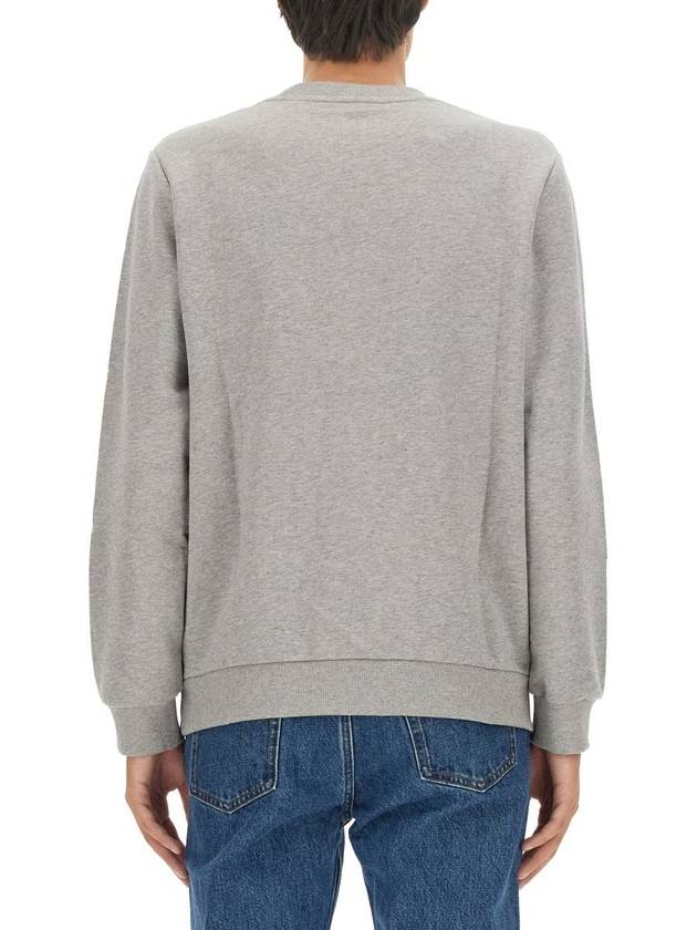 Logo Print Cotton Sweatshirt Heather Grey - A.P.C. - BALAAN 4