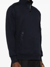 Diagonal Raised Fleece Half Zipped Sweatshirt Navy - CP COMPANY - BALAAN 4