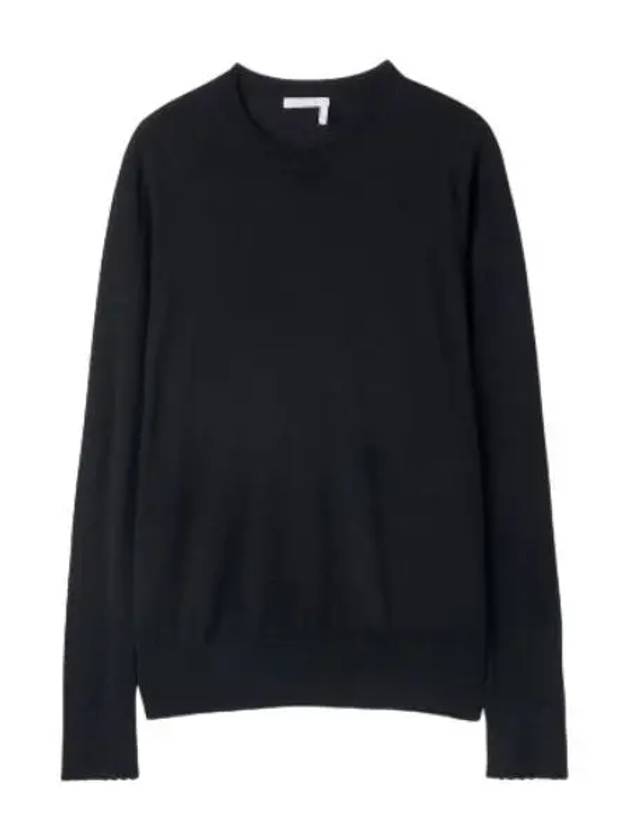 Women's Superfine Merino Wool Knit Top Black - CHLOE - BALAAN 2