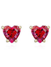 Stilla Heart Stud Earrings Red - SWAROVSKI - BALAAN 3