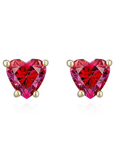 Stilla Heart Stud Earrings Red - SWAROVSKI - BALAAN 2