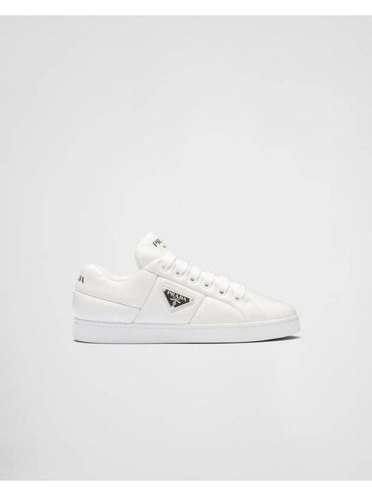 Logo Quilted Nappa Leather Low Top Sneakers White - PRADA - BALAAN 1