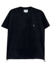 Men's String Detail Short Sleeve T-Shirt Black - WOOYOUNGMI - BALAAN 2