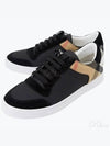 House Check Leather Suede Low Top Sneakers Black - BURBERRY - BALAAN 2