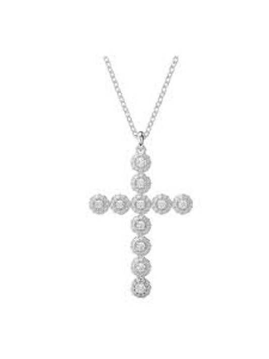 Insigne Angelic Cross Rhodium Necklace Silver - SWAROVSKI - BALAAN 1