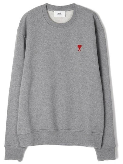 Small Heart Logo Sweatshirt Grey - AMI - BALAAN 2