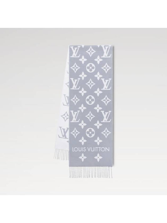 LV Essential Monogram Wool Scarf Light Grey - LOUIS VUITTON - BALAAN 2