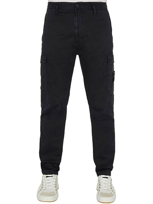 Cotton Cargo Straight Pants Black - STONE ISLAND - BALAAN 2