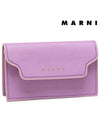 Logo Saffiano Leather Card Wallet Purple - MARNI - BALAAN 3