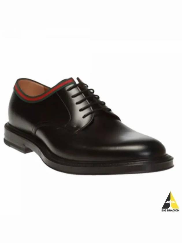 Men's Leather Lace-Up Derby Black - GUCCI - BALAAN 2