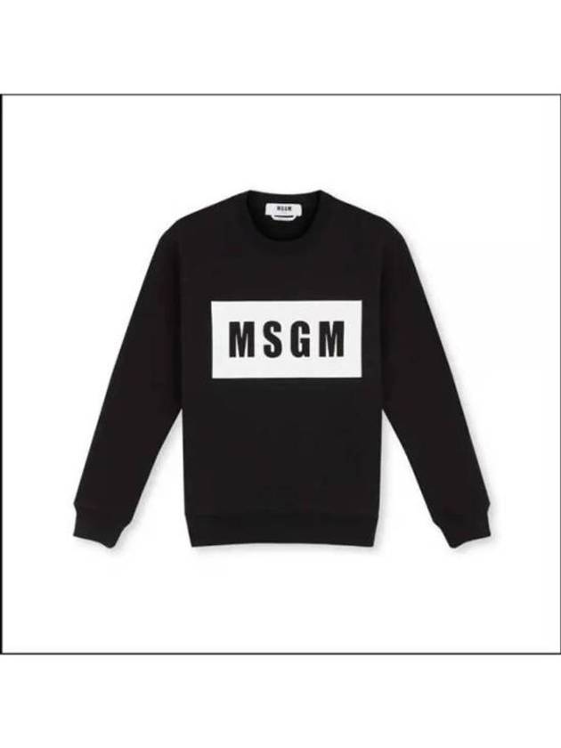 Box Logo Crew Neck Cotton Sweatshirt Black - MSGM - BALAAN 2