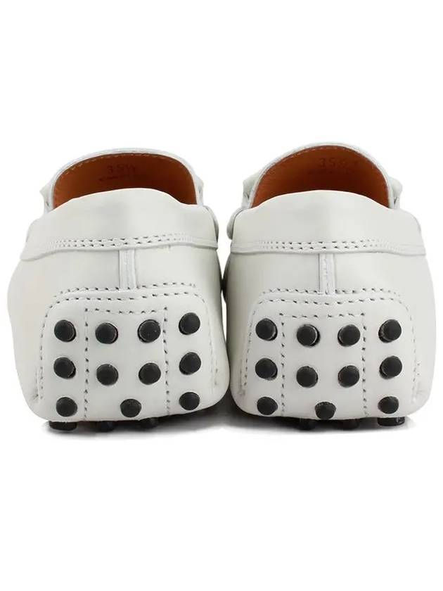 Women's Kate Gommino Leather Driving Shoes White - TOD'S - BALAAN.