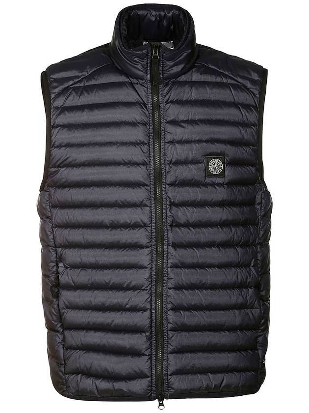 Loom Woven Chambers Nylon Down Vest Navy - STONE ISLAND - BALAAN 1