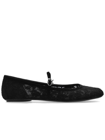 Gianvito Rossi Lace Ballet Flats Claudia, Women's, Black - GIANVITO ROSSI - BALAAN 1