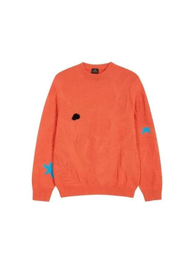 PS flower tissue crewneck sweater vivid orange 270172 - PAUL SMITH - BALAAN 1