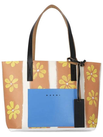 Daisy Rain Print Tote Bag Orange - MARNI - BALAAN 1