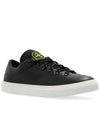 S0101 Logo Lace-Up Leather Low Top Sneakers Black - STONE ISLAND - BALAAN 4