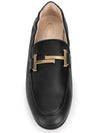 Women's Double T Leather Loafers Black - TOD'S - BALAAN 5