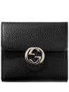 GG Interlocking Half Wallet Black - GUCCI - BALAAN 2