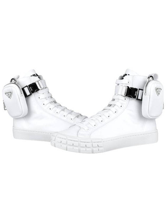 Pouch Re-Nylon Wheel High Top Sneakers White - PRADA - 2