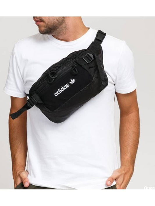 Premium Essential Waist Belt Bag Black - ADIDAS - BALAAN.